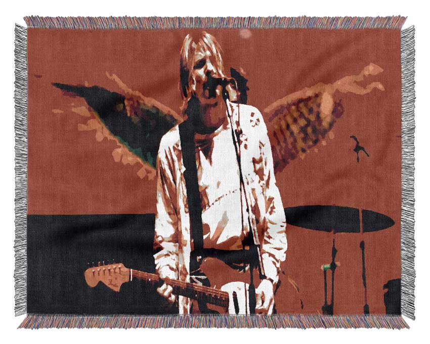 Kurt Cobain Angel Wings Woven Blanket