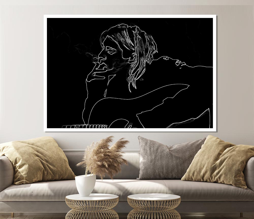 Kurt Cobain Exhale Print Poster Wall Art