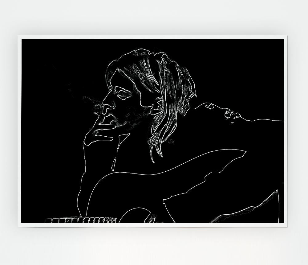 Kurt Cobain Exhale Print Poster Wall Art