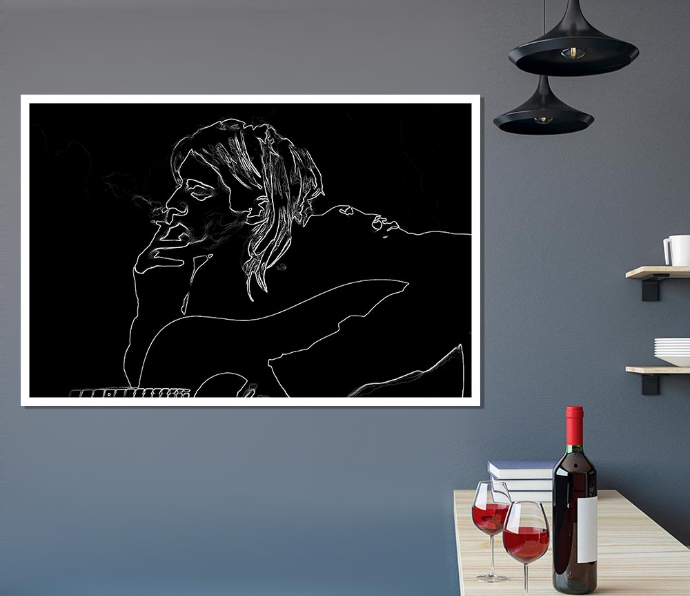 Kurt Cobain Exhale Print Poster Wall Art