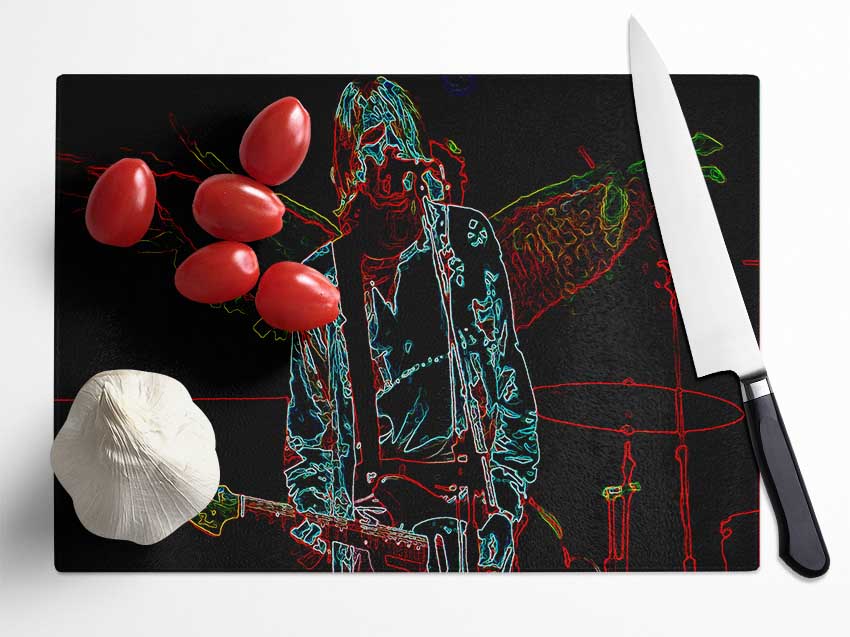 Kurt Cobain Glass Chopping Board