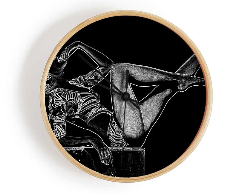 Kylie White On Black Clock - Wallart-Direct UK