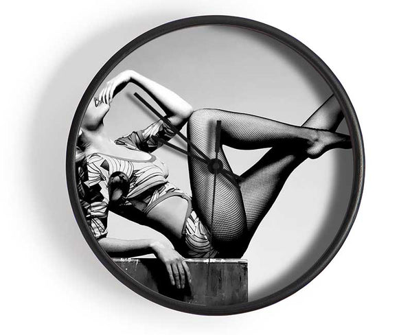 Kylie Minogue Legs B n W Clock - Wallart-Direct UK