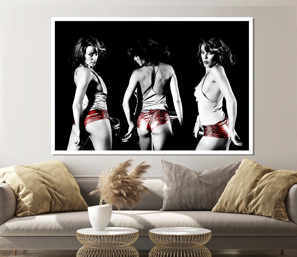 Kylie Minogue Red Hot Pants Print Poster Wall Art