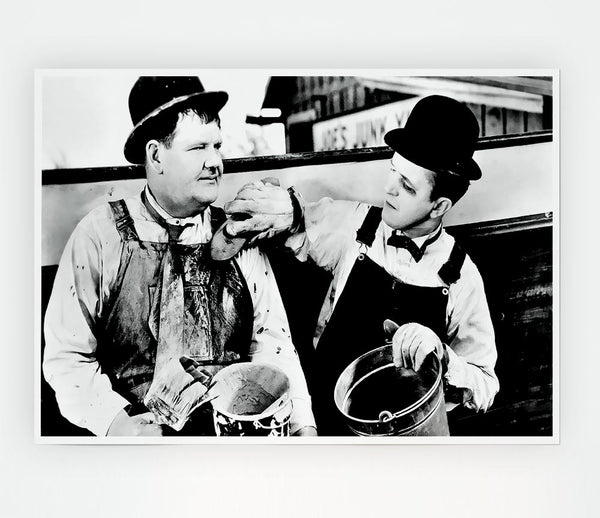 Laurel N Hardy Towed In The Hole Print Poster Wall Art