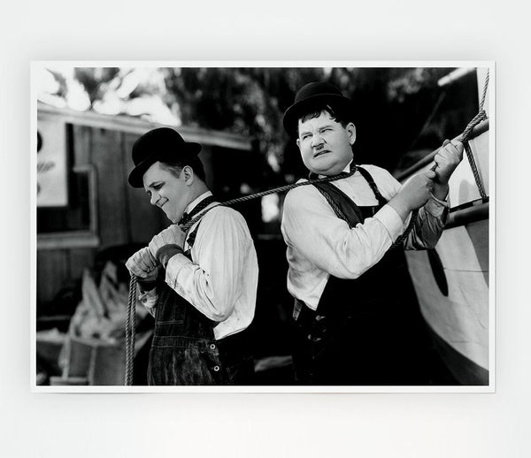 Laurel And Hardy Heave Print Poster Wall Art