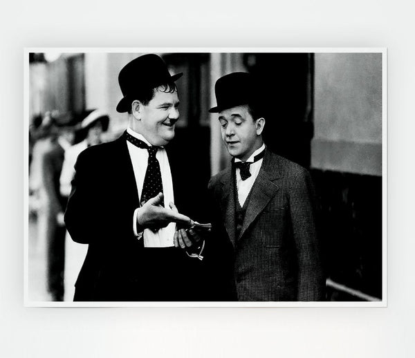 Laurel And Hardy Money Print Poster Wall Art