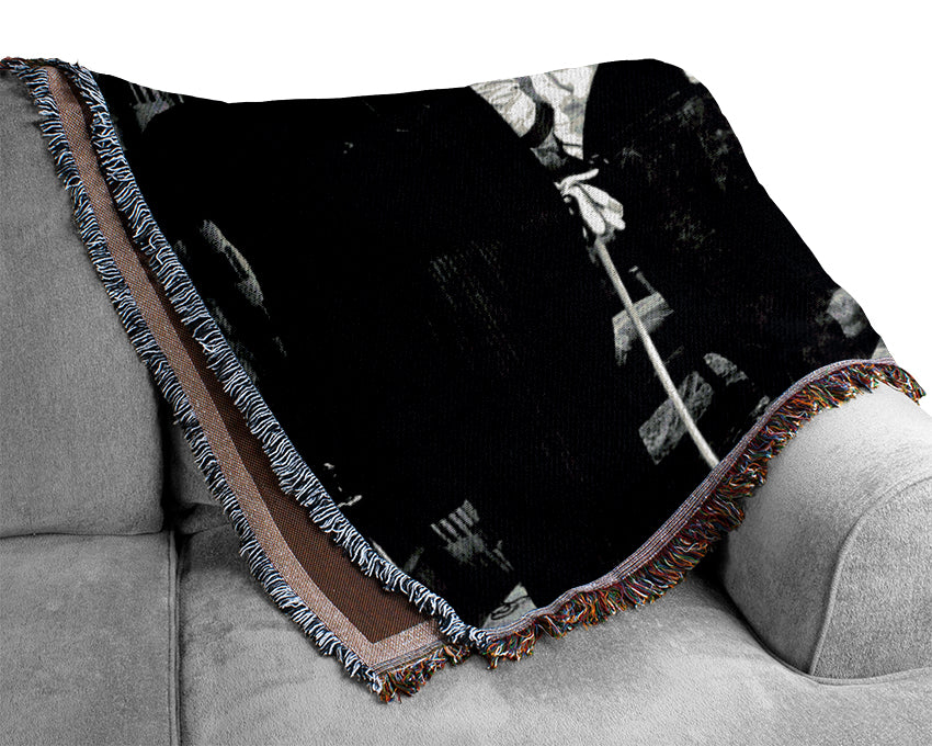 Laurel And Hardy Piano Break Woven Blanket