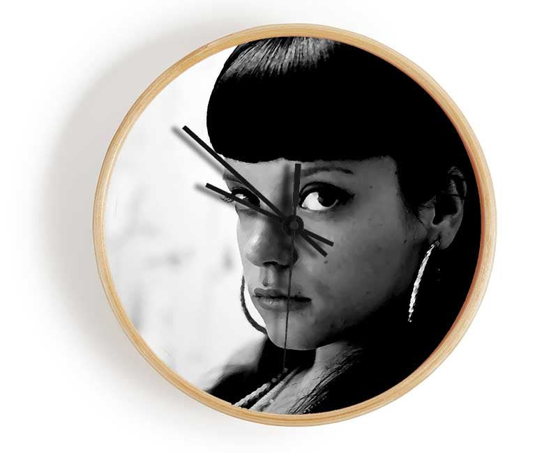 Lily Allen B n W Clock - Wallart-Direct UK