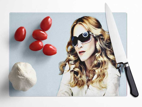 Madonna Baby Blue Glass Chopping Board