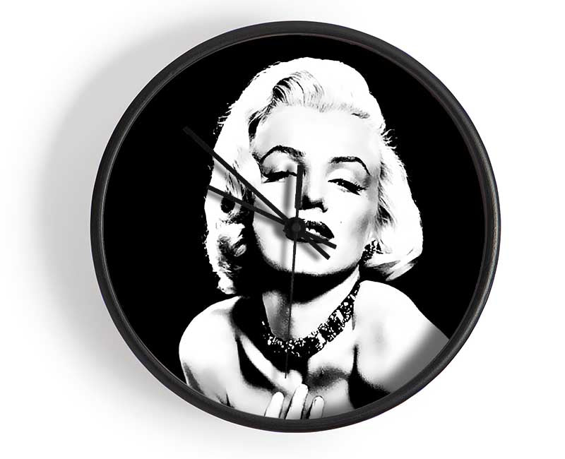 Marilyn Monroe Glamour B n W Clock - Wallart-Direct UK