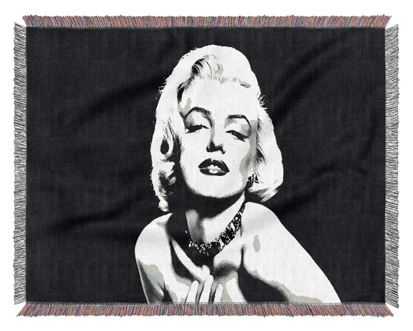 Marilyn Monroe Glamour B n W Woven Blanket