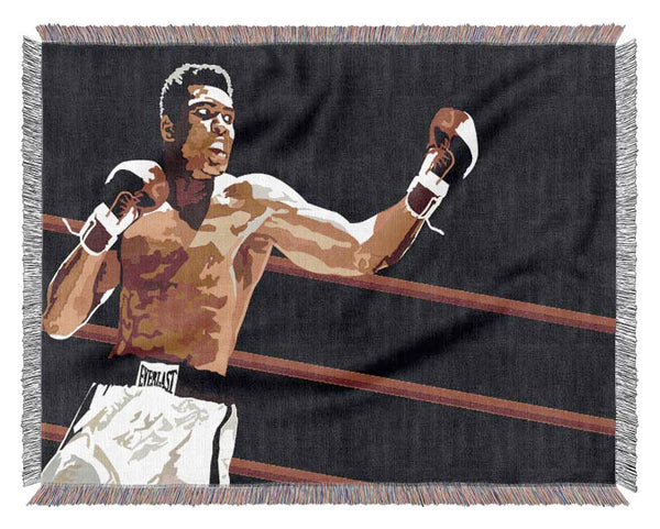 Muhammad Ali In The Ring Woven Blanket