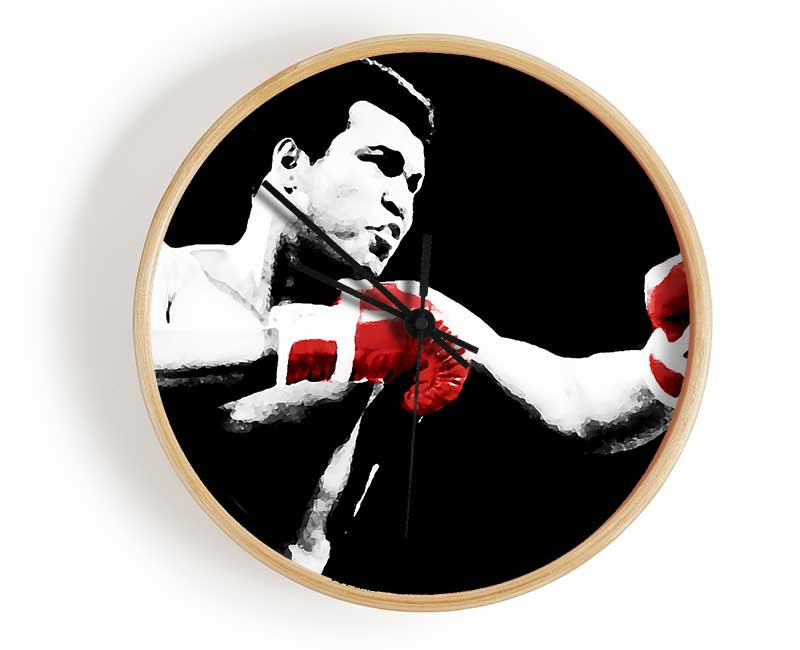 Muhammad Ali Red Boxing Gloves Clock - Wallart-Direct UK