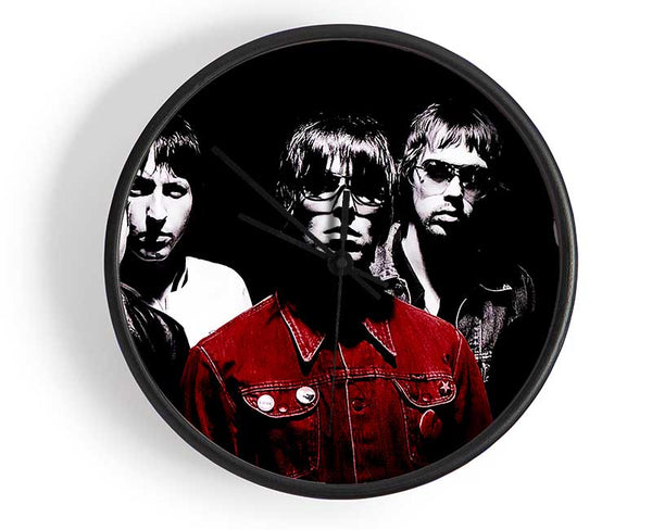 Oasis Liam Red Coat B n W Clock - Wallart-Direct UK