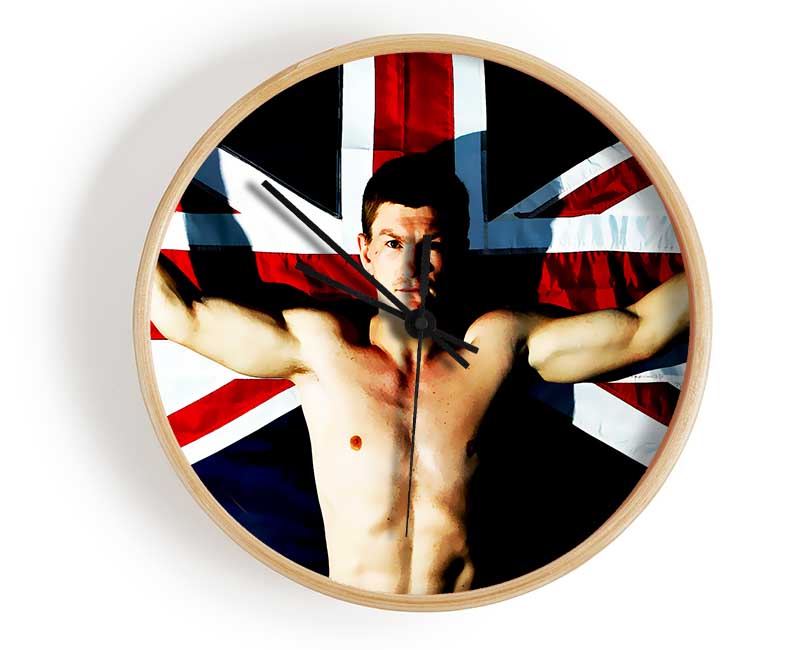 Ricky Hatton British Flag Clock - Wallart-Direct UK