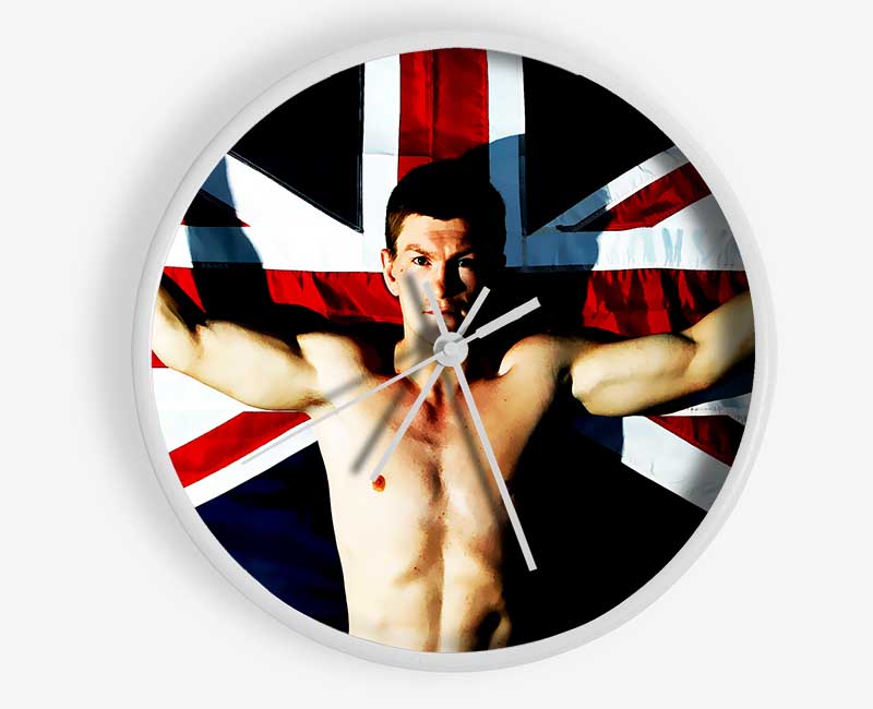 Ricky Hatton British Flag Clock - Wallart-Direct UK