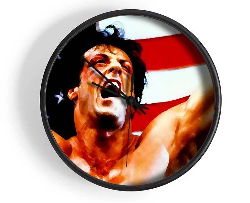 Rocky American Flag Clock - Wallart-Direct UK