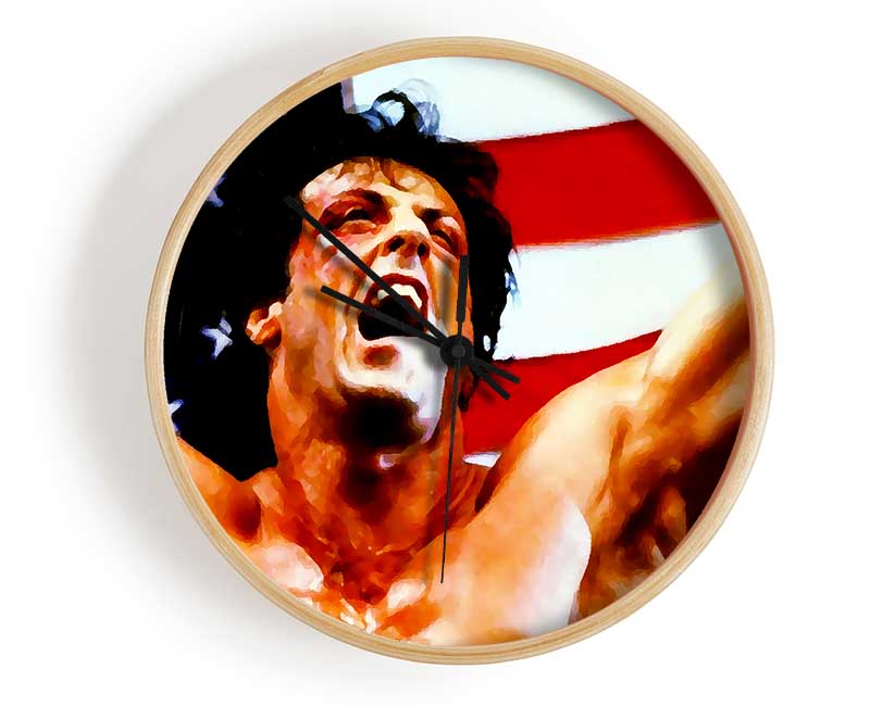 Rocky American Flag Clock - Wallart-Direct UK