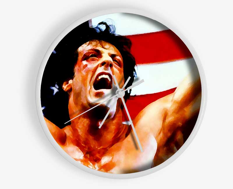 Rocky American Flag Clock - Wallart-Direct UK