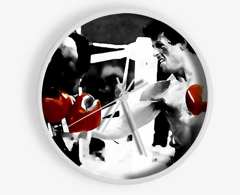 Rocky 3 Red Boxing Gloves Clock - Wallart-Direct UK