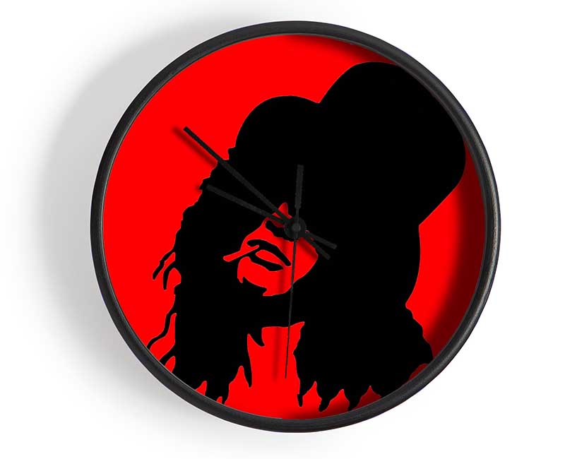 Slash Red Clock - Wallart-Direct UK