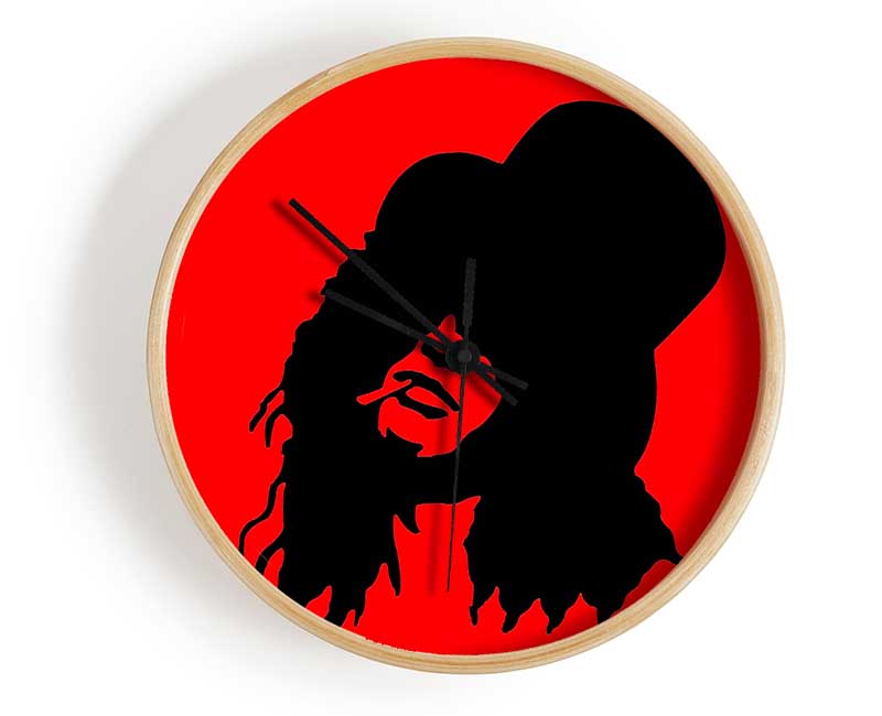 Slash Red Clock - Wallart-Direct UK