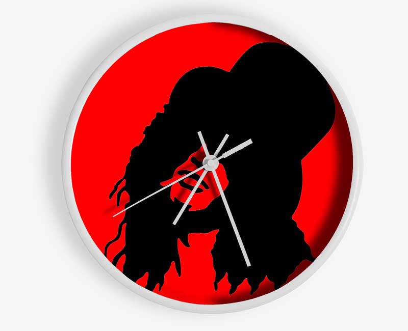 Slash Red Clock - Wallart-Direct UK