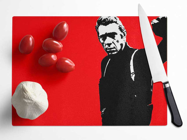 Steve Mcqueen Red Glass Chopping Board