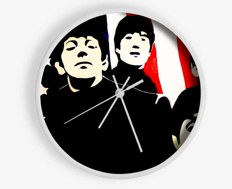 The Beatles American Flag Clock - Wallart-Direct UK