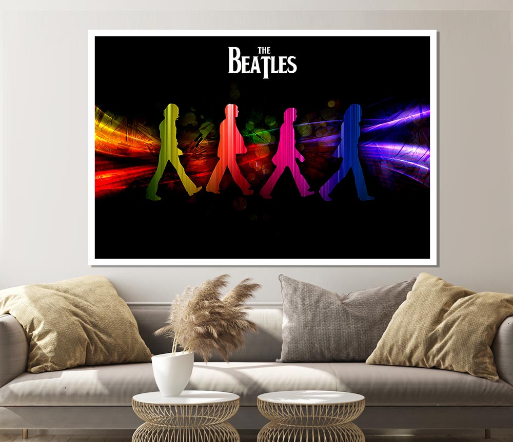 The Beatles Rainbow Walk Print Poster Wall Art