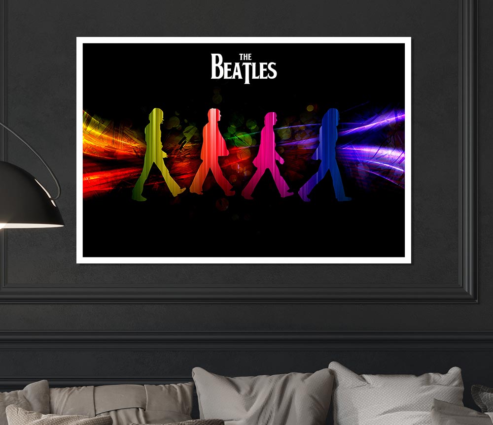 The Beatles Rainbow Walk Print Poster Wall Art