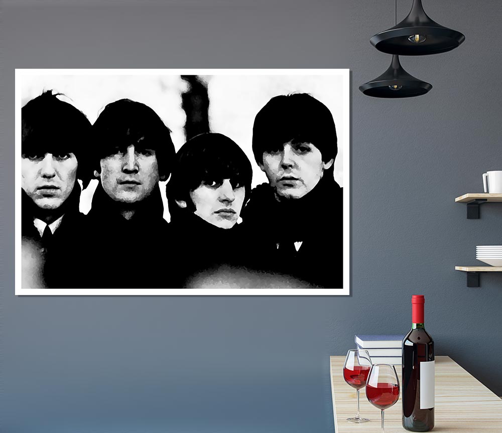 The Beatles In Liverpool Faces 1 Print Poster Wall Art