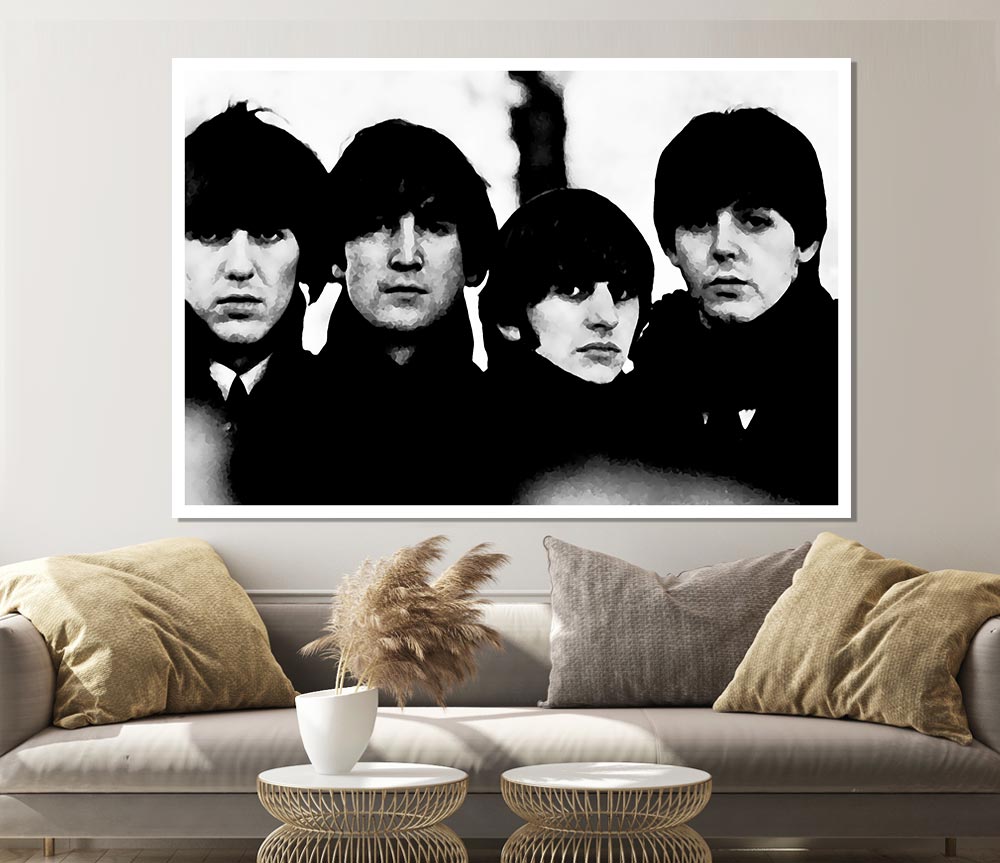 The Beatles In Liverpool Faces 1 Print Poster Wall Art