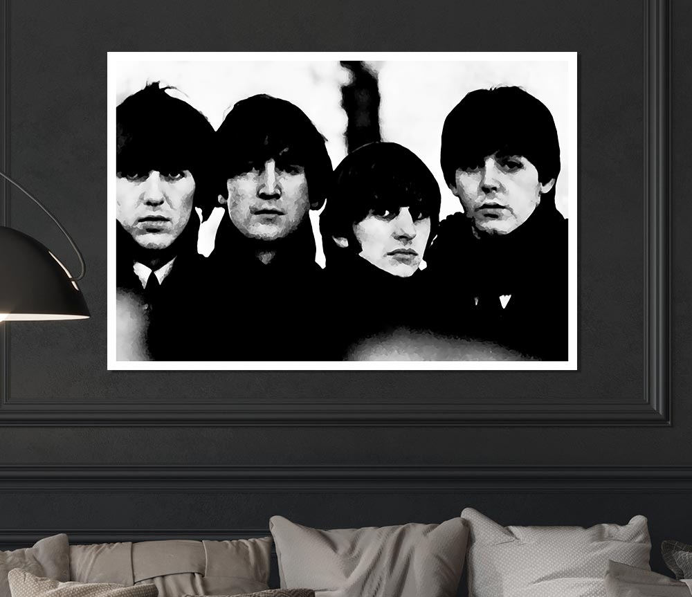 The Beatles In Liverpool Faces 1 Print Poster Wall Art