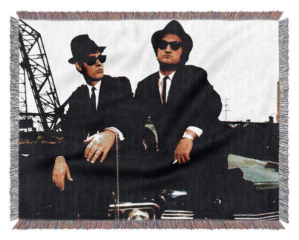 The Blues Brothers Jake And Elwood Woven Blanket