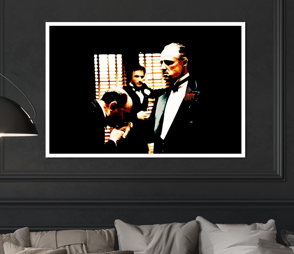 The Godfather Kiss Of Respect Print Poster Wall Art