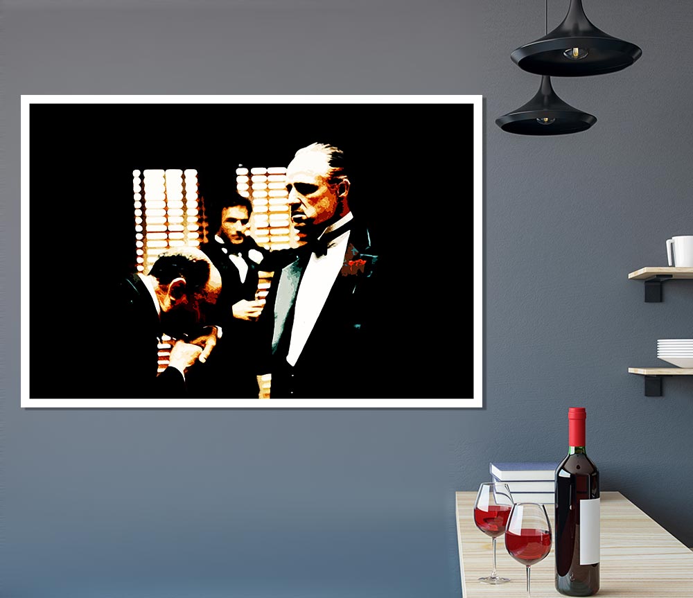 The Godfather Kiss Of Respect Print Poster Wall Art