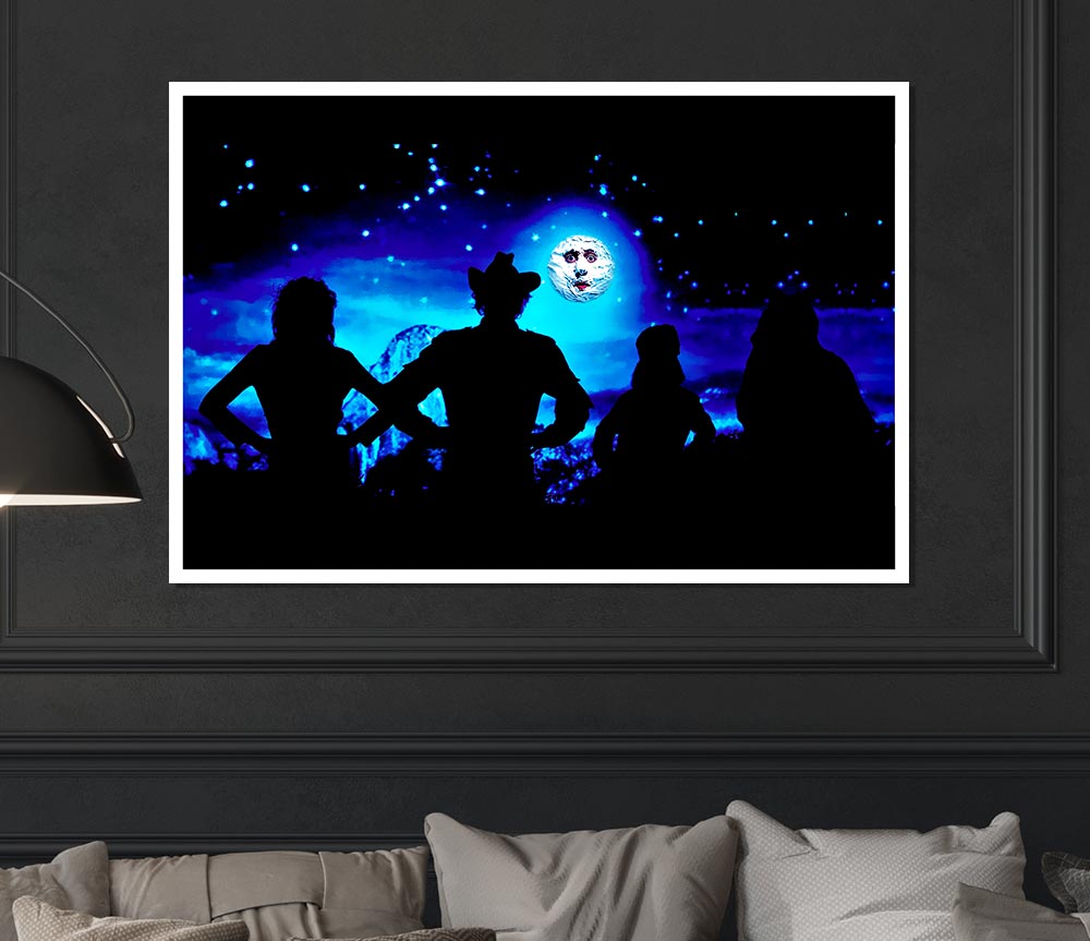 The Mighty Boosh Moon Face Print Poster Wall Art