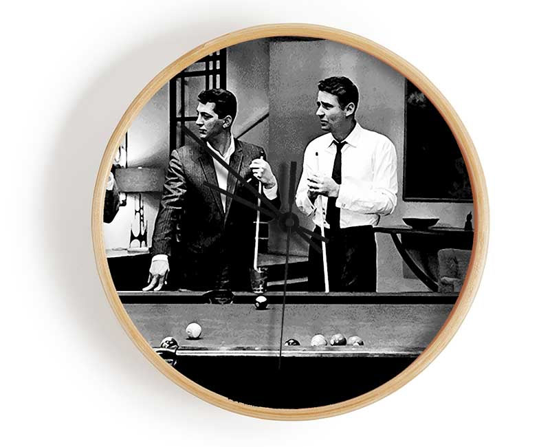 The Rat Pack 4 Playing Pool Clock - Wallart-Direct UK