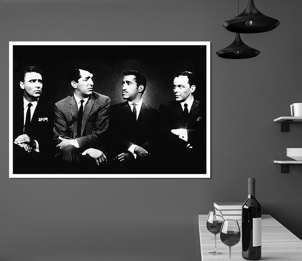 The Rat Pack B N W Print Poster Wall Art