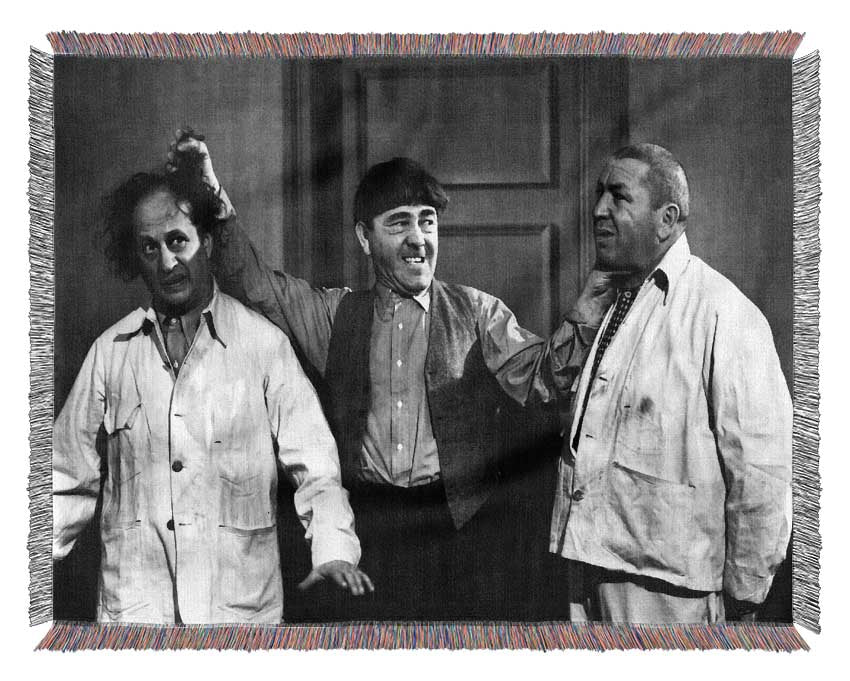 The Three Stooges Ear Twist Woven Blanket