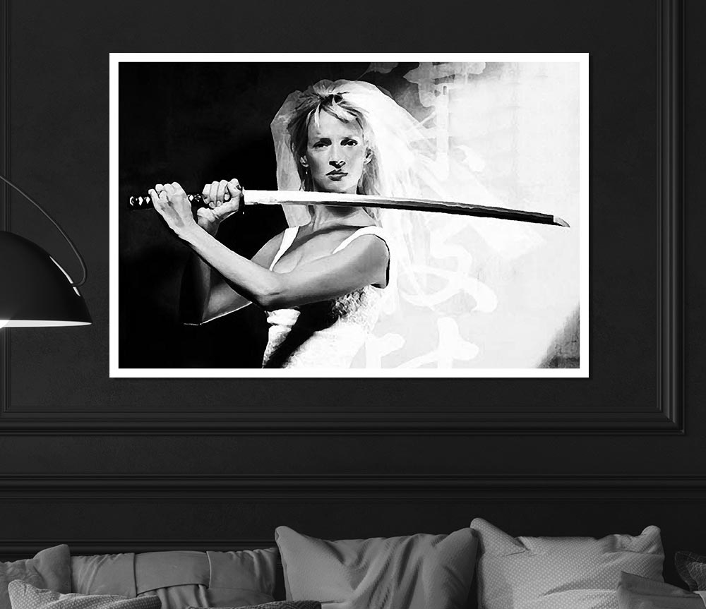 Kill Bill The Bride B N W Print Poster Wall Art