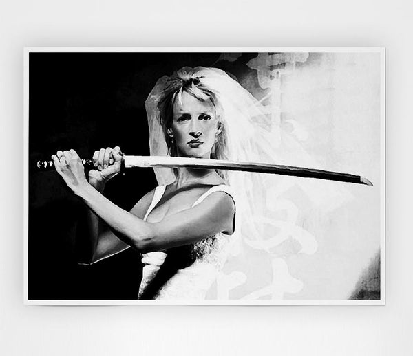 Kill Bill The Bride B N W Print Poster Wall Art