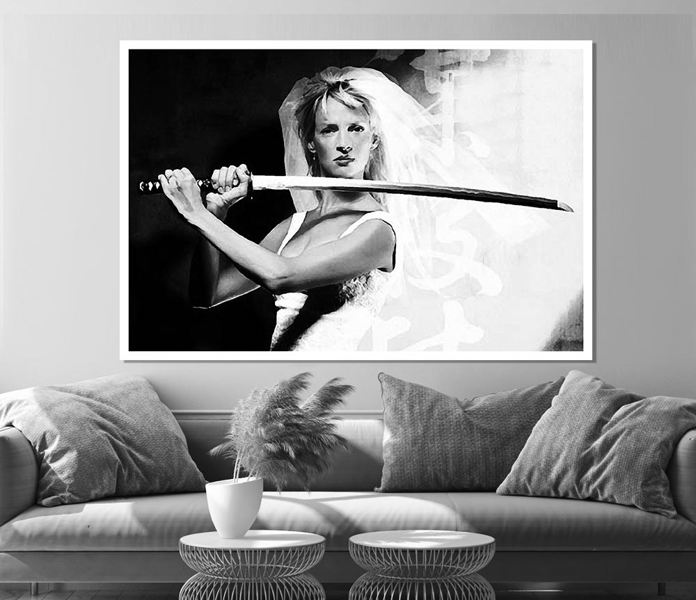 Kill Bill The Bride B N W Print Poster Wall Art