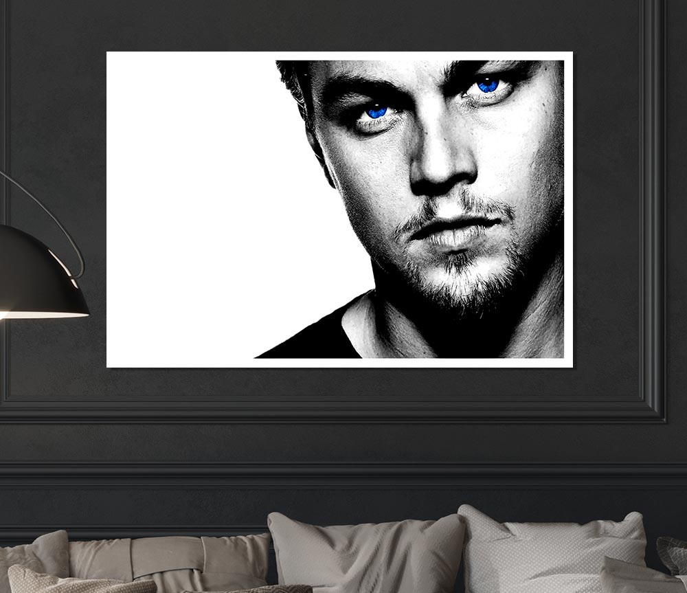 Leonardo Dicaprio Blue Eyes B N W Print Poster Wall Art