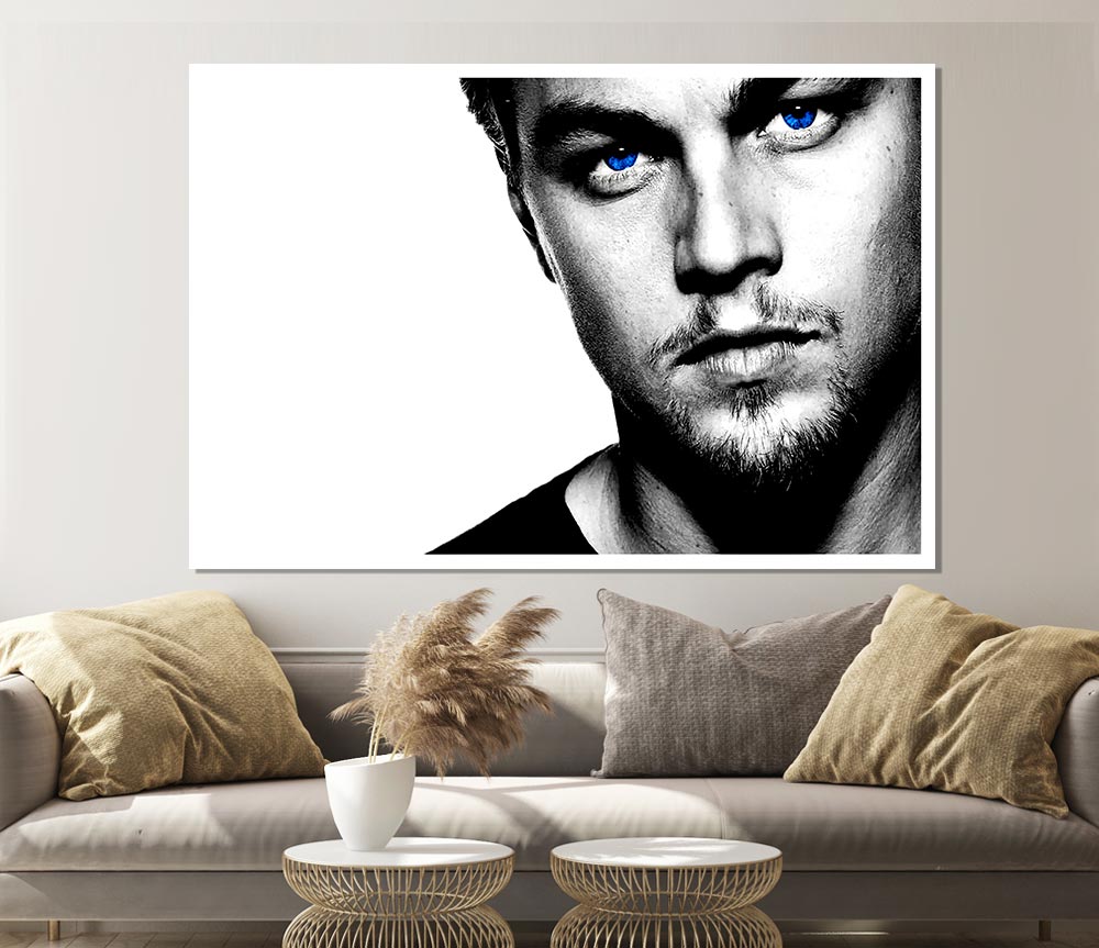 Leonardo Dicaprio Blue Eyes B N W Print Poster Wall Art