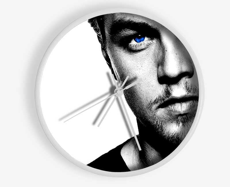 Leonardo Dicaprio Blue Eyes B n W Clock - Wallart-Direct UK