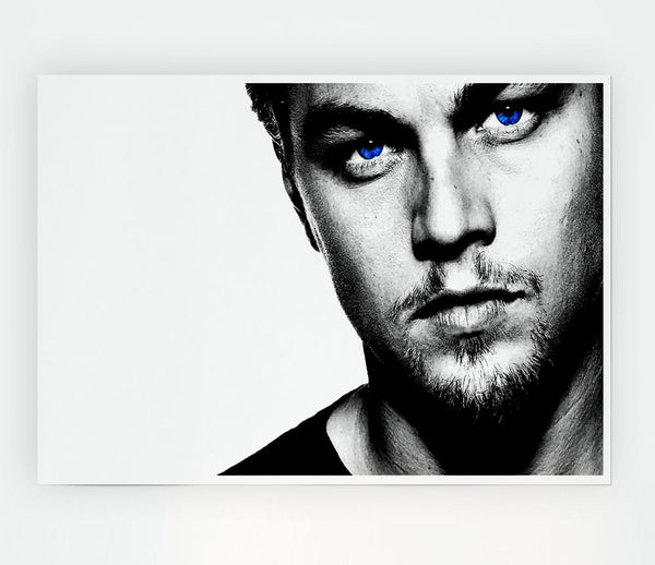 Leonardo Dicaprio Blue Eyes B N W Print Poster Wall Art