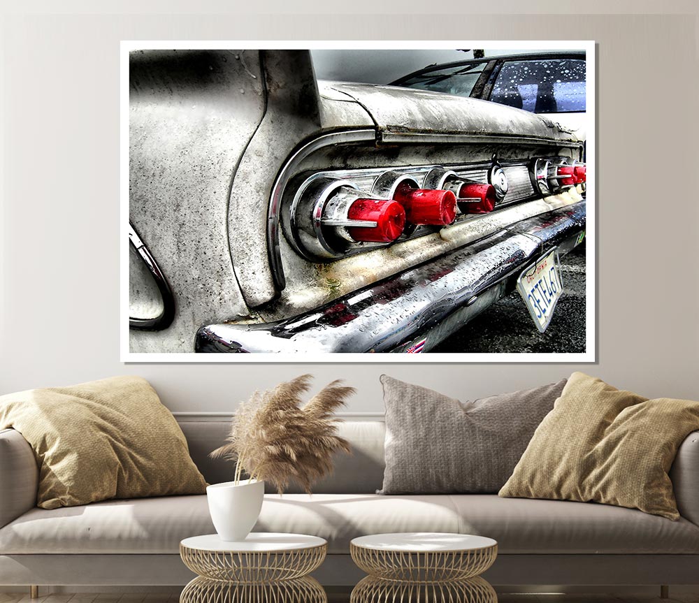 Classic Car Rear Print Poster Wall Art